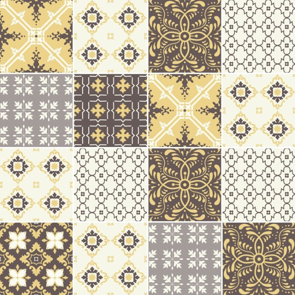 Papel de Parede Adesivo Azulejo Amarelo e Cinza Casa America Artesãos Significado ~ Papel de Parede Adesivo Azulejo Amarelo e Cinza Casa America