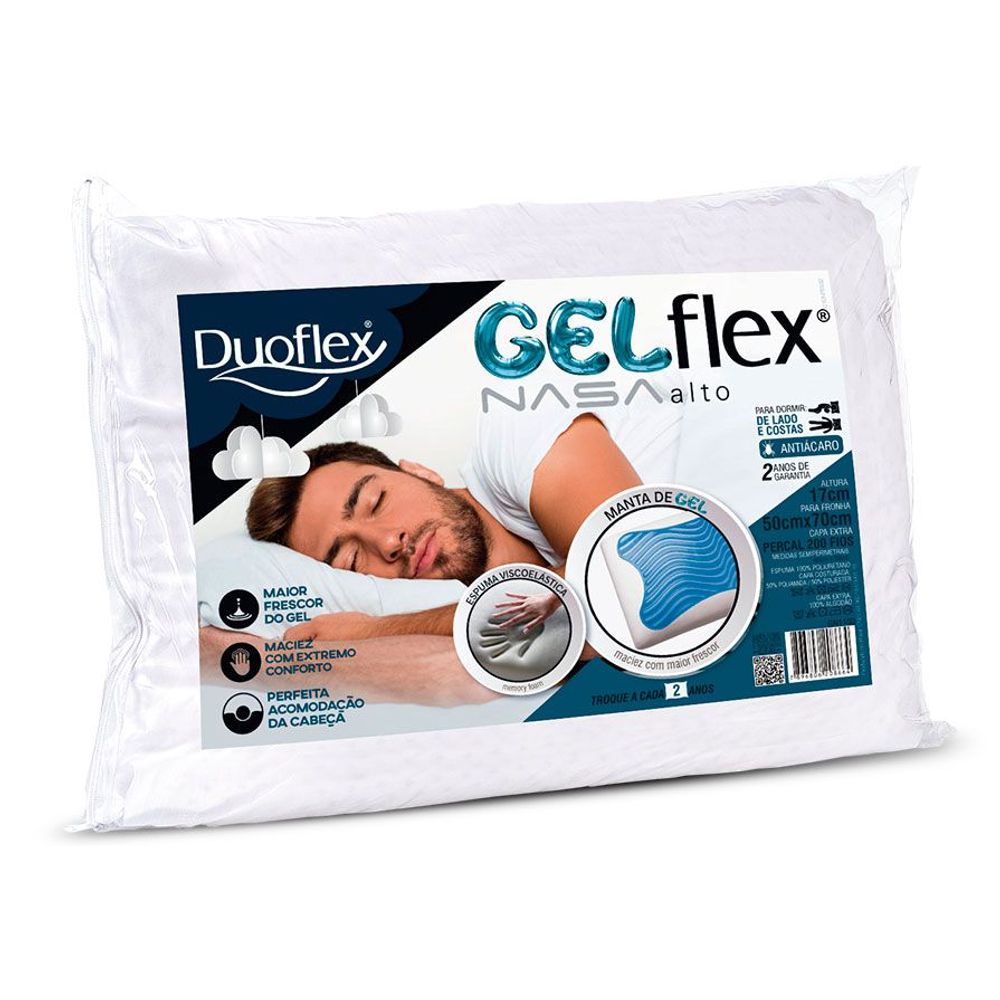Travesseiro Duoflex Gelflex Nasa Alto Casa America